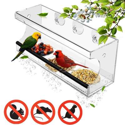 Window Bird Feeder - Suspended Design for Crystal Clear Bird Watching - Easily Refillable