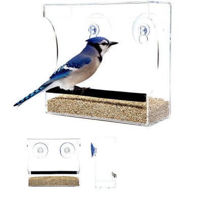 Wholesale Small acrylic window bird feeder/ clear acrylic bird feeder for home and garden