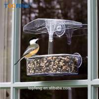 Clear Thick Window Bird Feeder Holds Variety of Seeds & Blends